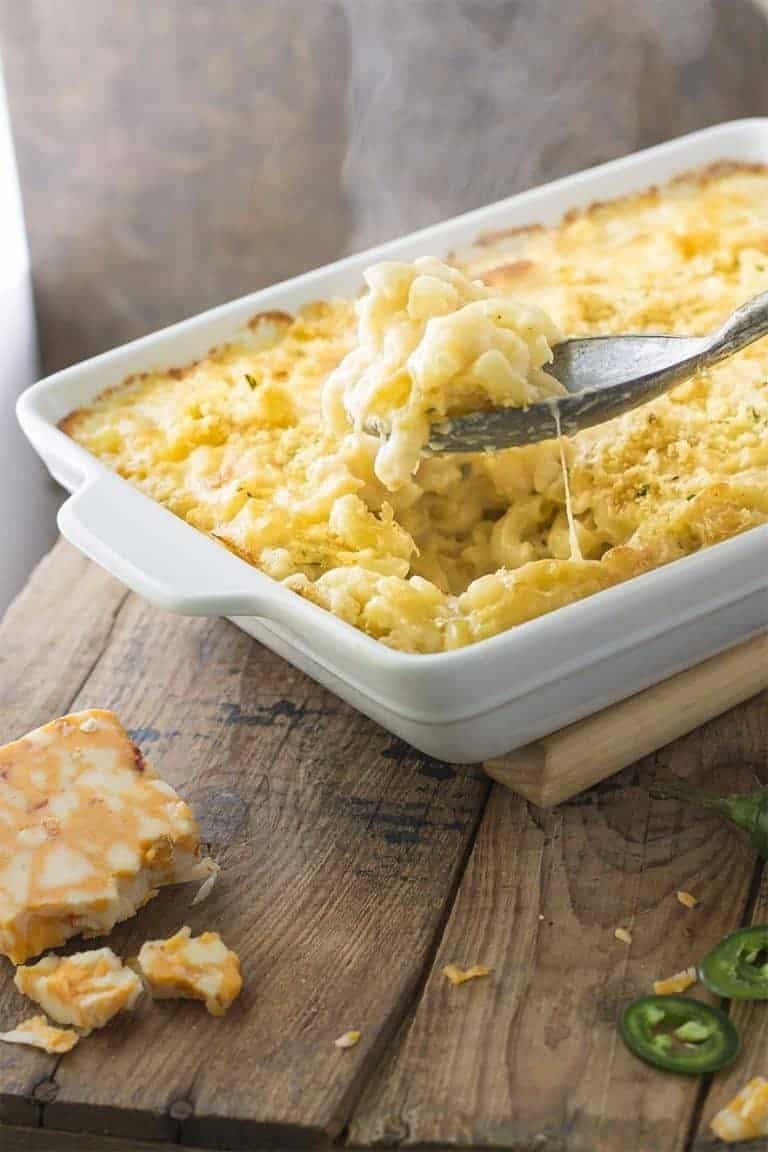 Spicy baked mac and cheese