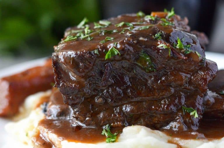 beef short ribs over mashed potatoes