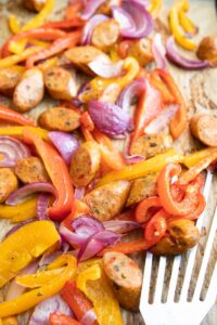 One Pan Baked Sausage and Peppers