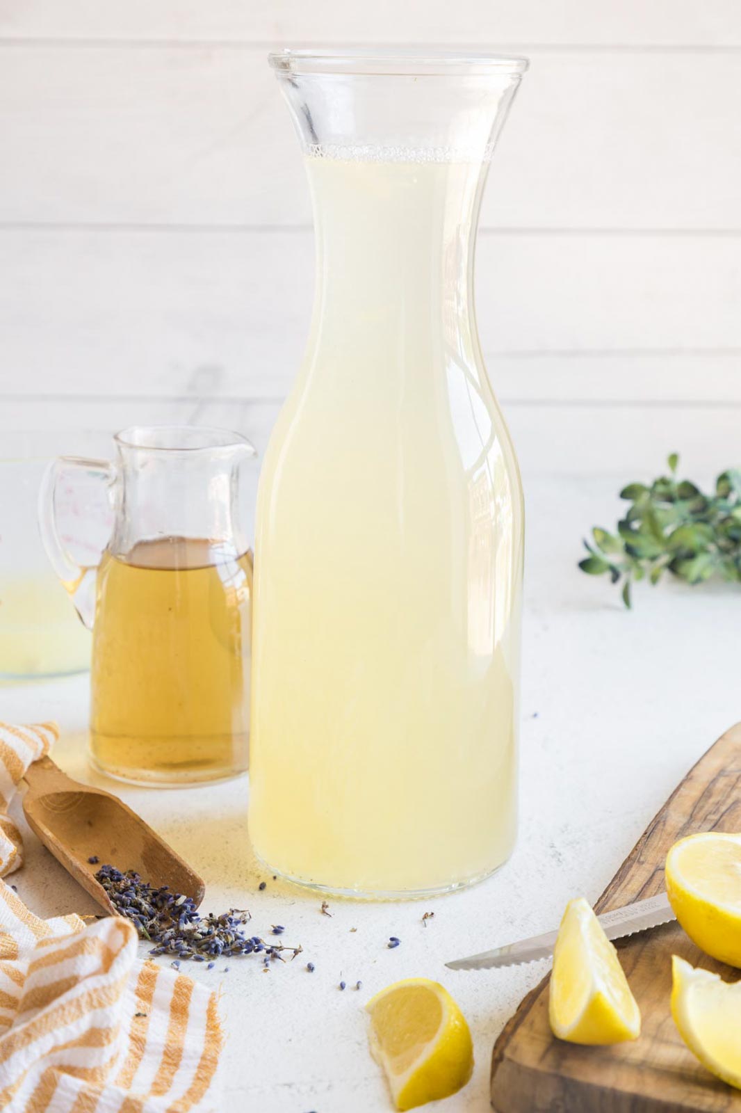 A pitcher of lavender lemonade.