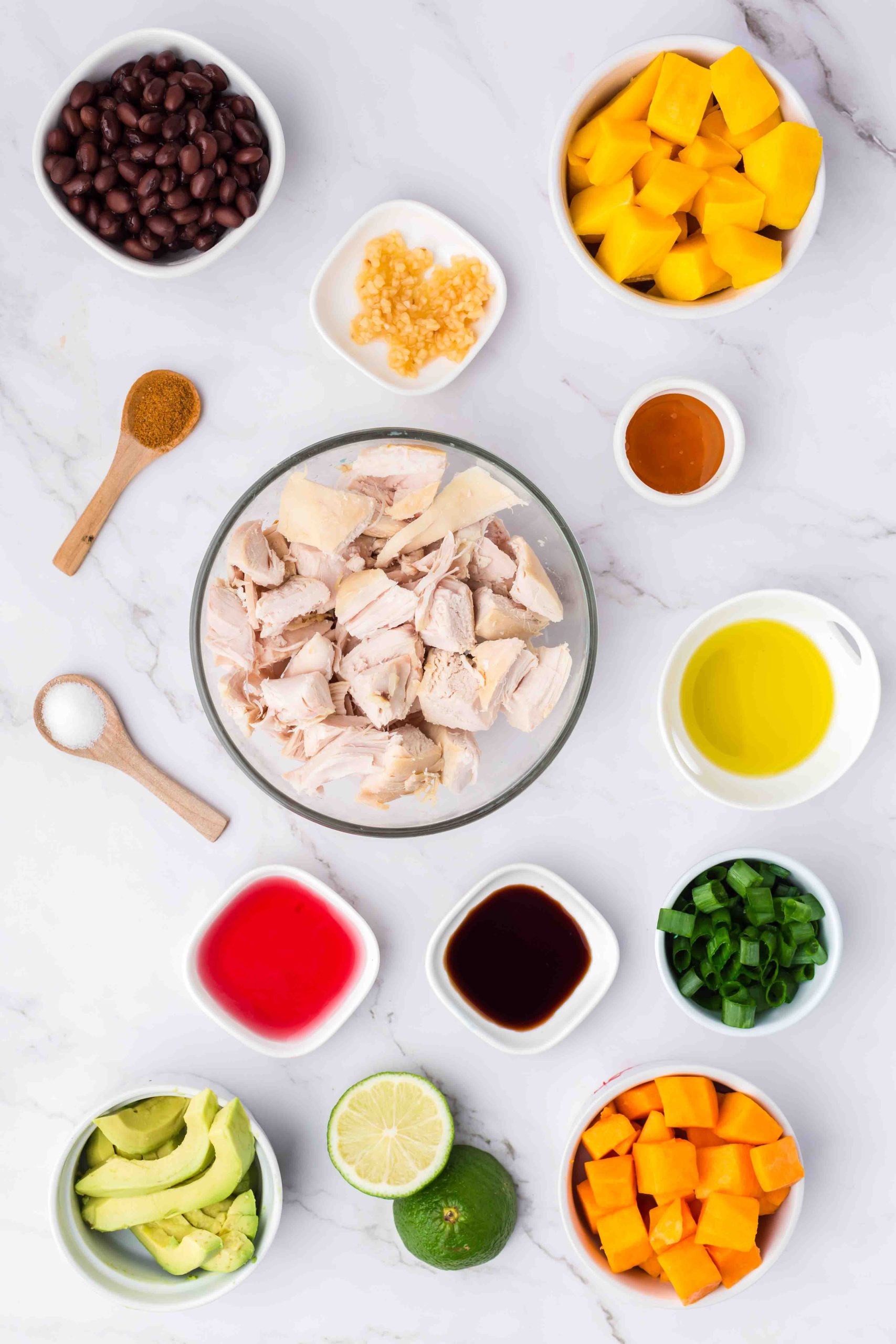 ingredients for chicken power bowls