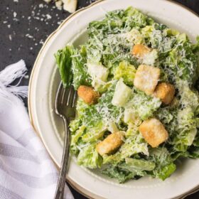Don't fear Caesar salad any longer! Raw egg yolks take a hike in this version that's got all the restaurant quality flavor and none of the worry. Quick to make!