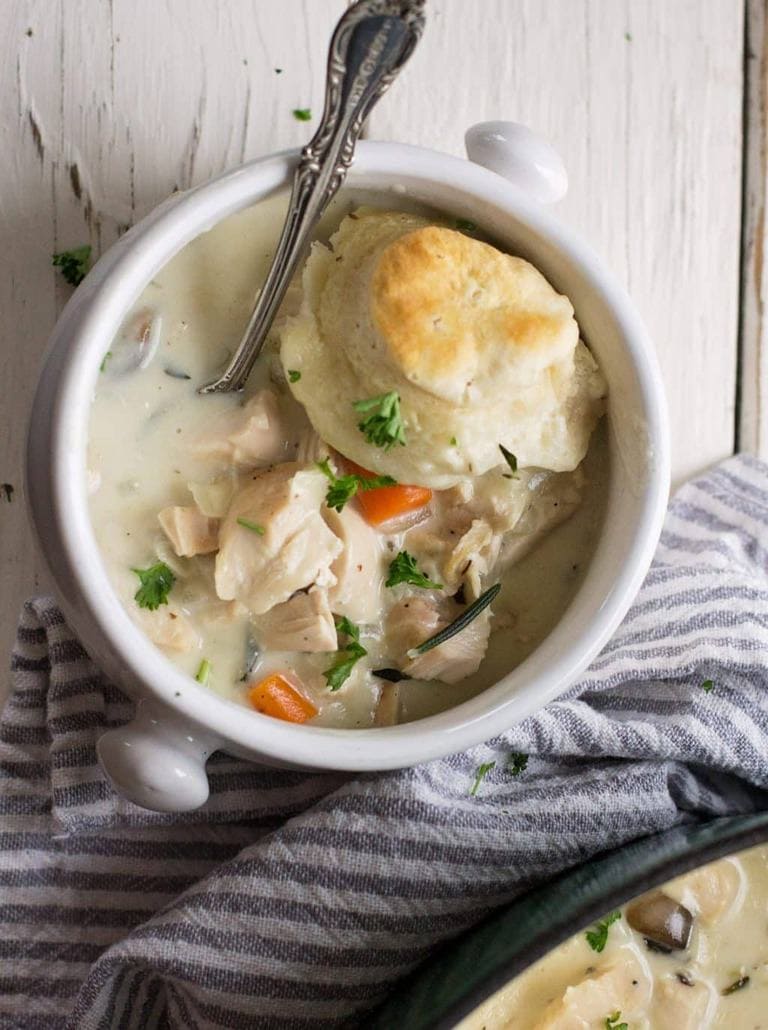 The coziest, toe-warmingest way to show your family how much you love them is in this hearty chicken and biscuit casserole. Make it all in one oven-safe dish for easier cleanup.