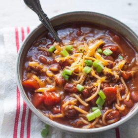 Sometimes you just need a good basic bowl of chili. Not too hot, and not too many fancy ingredients. This easy version is guaranteed to deliver it all.