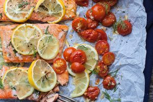Baked Salmon Fillet with Lemon and Dill