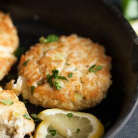 Easy Maryland crab cakes in a skillet