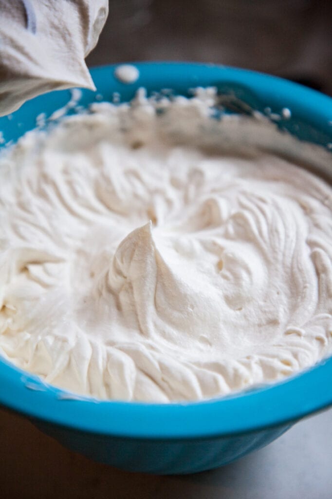 what whipped cream looks like at stiff peaks 